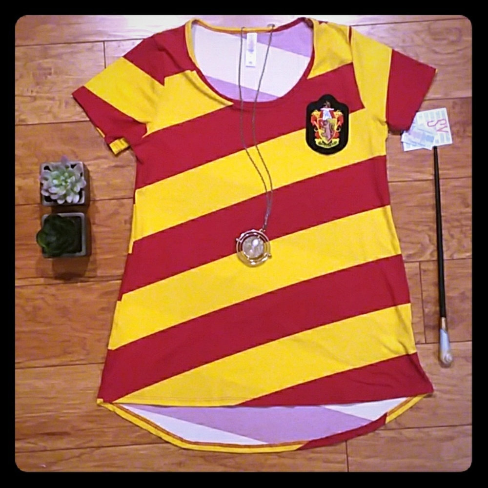女❤ Gryffindor "Luna-Roe" Striped Classic Tee